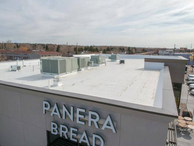 new pvc commercial roof for Panera Bread in Cheyenne, WY