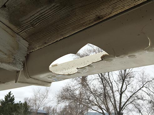vinyl gutter broken from hail