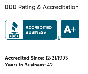 Bob Behrends Roofing's Better Business Bureau A+ grade