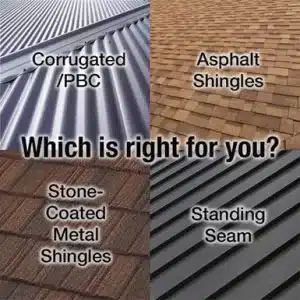 graphic showing 4 different home roofs